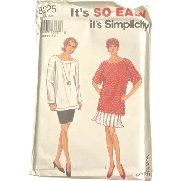 Simplicity 8225 Pattern Top Skirt Miss 8-18 Uncut Vintage Slim Fitted Long - Picture 2 of 6